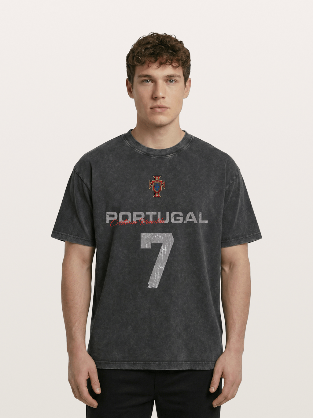 Portugal Ronaldo 7 Jersey Washed T-shirt