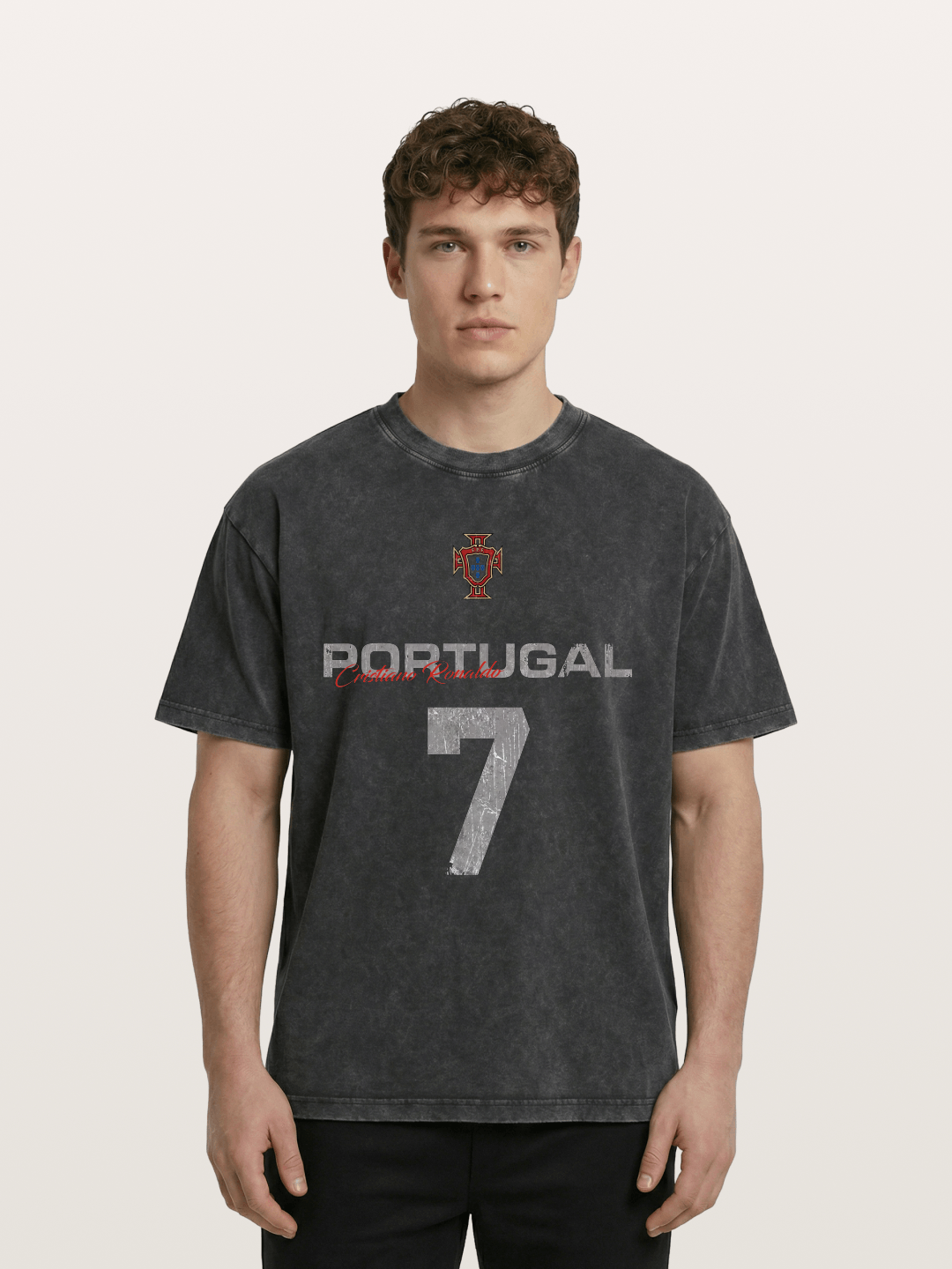 Portugal Ronaldo 7 Jersey Washed T-shirt