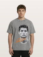 Cristiano Ronaldo Black White Portrait Washed T-shirt