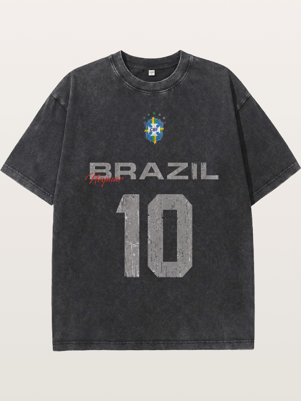 Brazil Neymar 10 Vintage Washed T-shirt