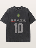 Brazil Neymar 10 Vintage Washed T-shirt