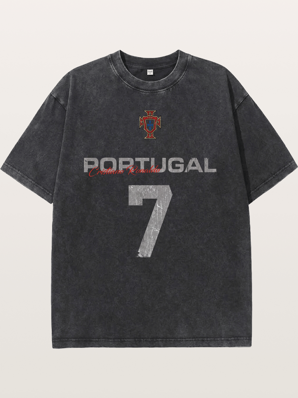 Portugal Ronaldo 7 Jersey Washed T-shirt