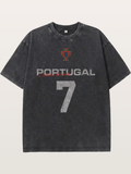 Portugal Ronaldo 7 Jersey Washed T-shirt