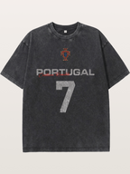 Portugal Ronaldo 7 Jersey Washed T-shirt