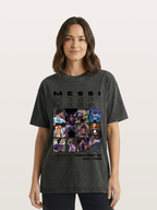 Messi Greatest of All Time Montage Washed T-shirt