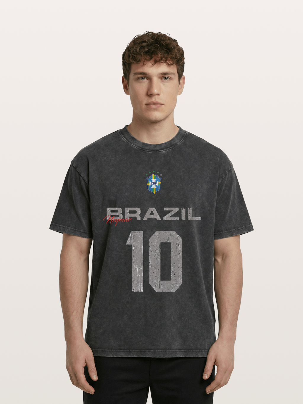 Brazil Neymar 10 Vintage Washed T-shirt