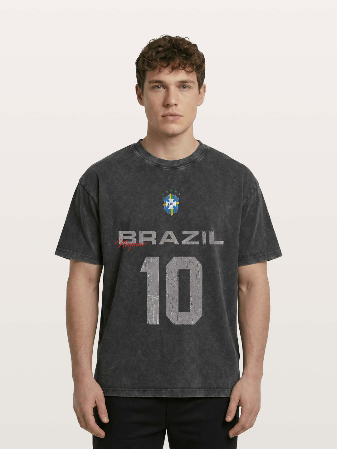 Brazil Neymar 10 Vintage Washed T-shirt