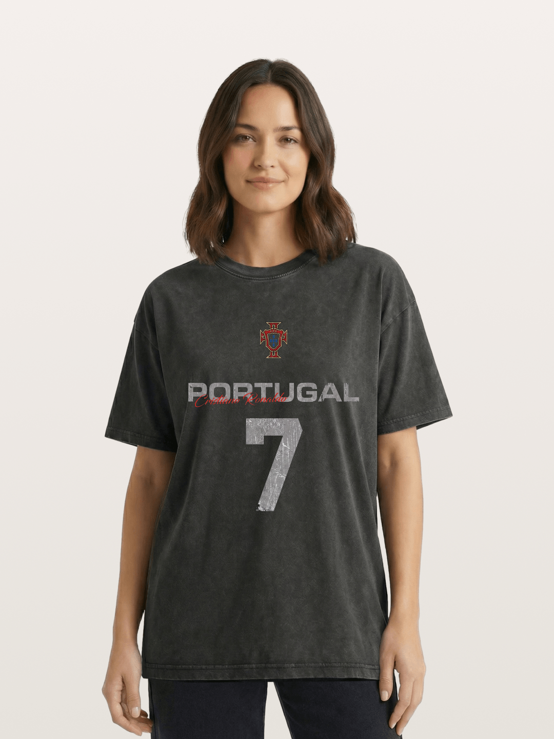 Portugal Ronaldo 7 Jersey Washed T-shirt