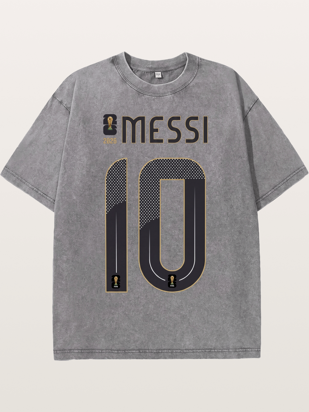 Argentina 10 Messi 2026 WC Washed T-shirt