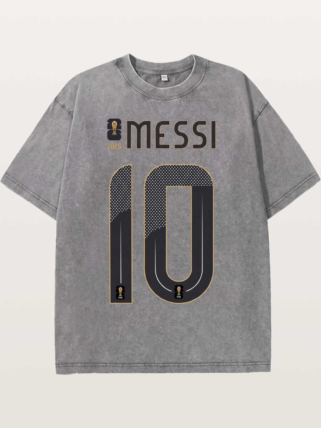 Argentina 10 Messi 2026 WC Washed T-shirt