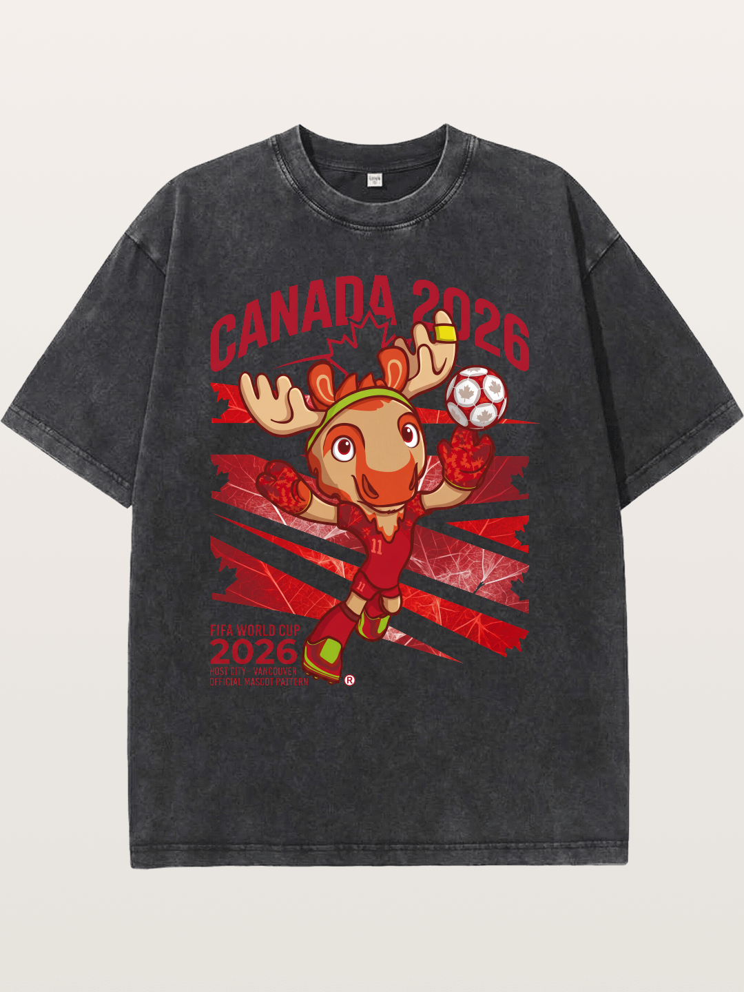 Canada 2026 Moose Mascot Washed T-shirt