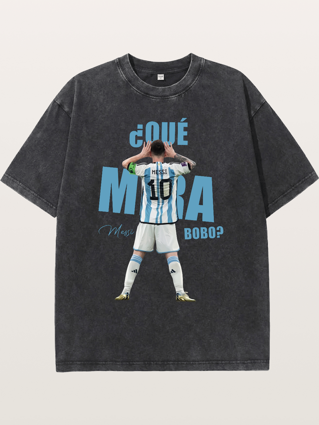 Messi ?Qu¡§| Mir¡§¡é Bobo Argentin Washed T-shirt