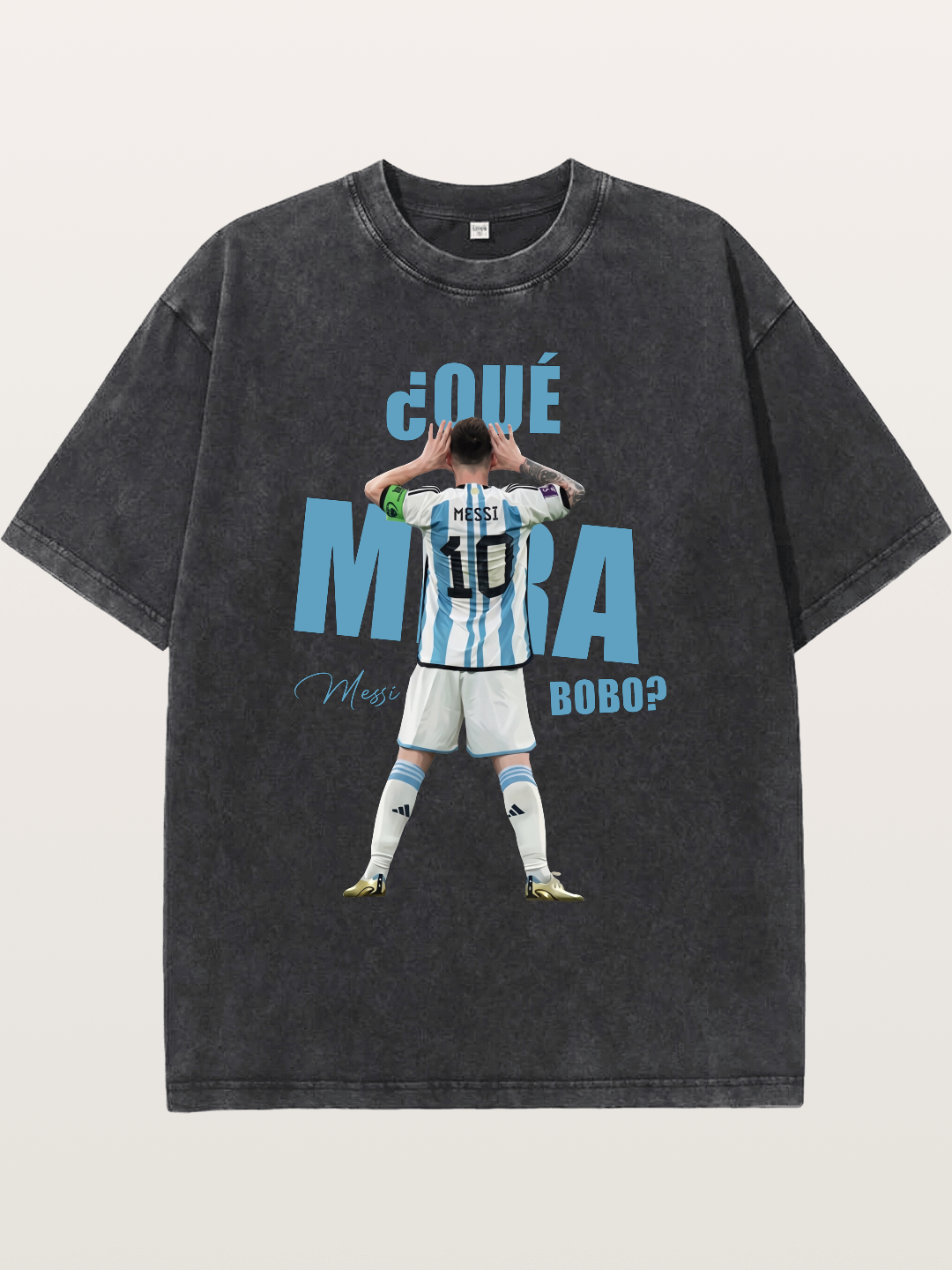 Messi ?Qu¡§| Mir¡§¡é Bobo Argentin Washed T-shirt
