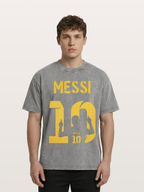Messi No.10 Gold Silhouette Washed T-shirt
