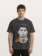 Cristiano Ronaldo Black White Portrait Washed T-shirt