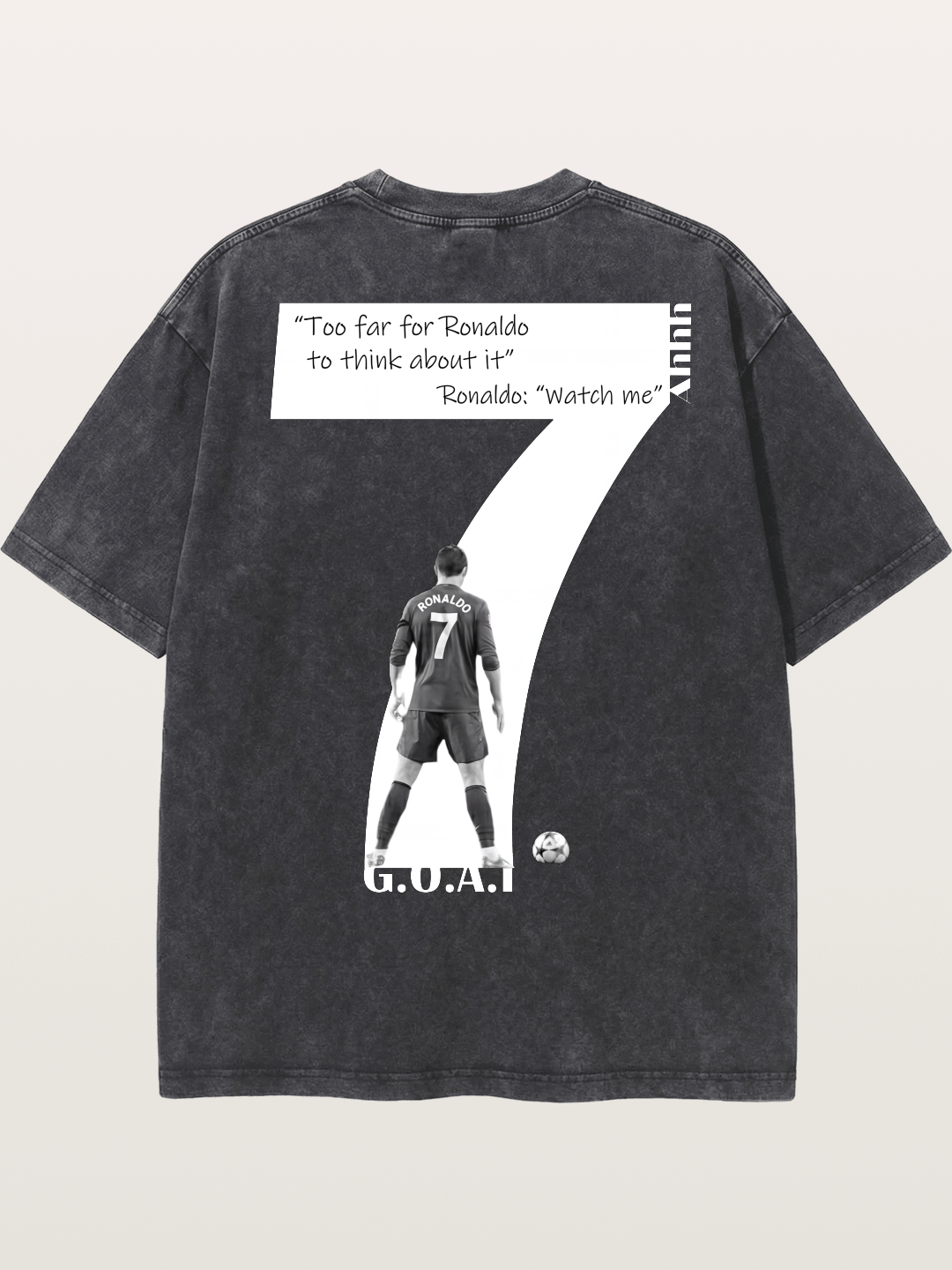 Ronaldo #7 Watch Me Quote Washed T-shirt