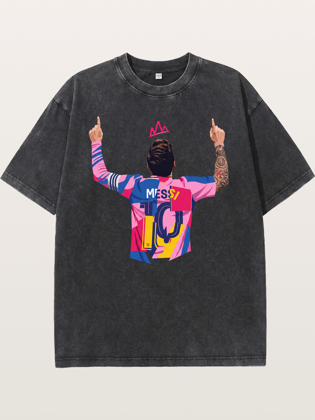 Messi No.10 Celebration Pose Washed T-shirt