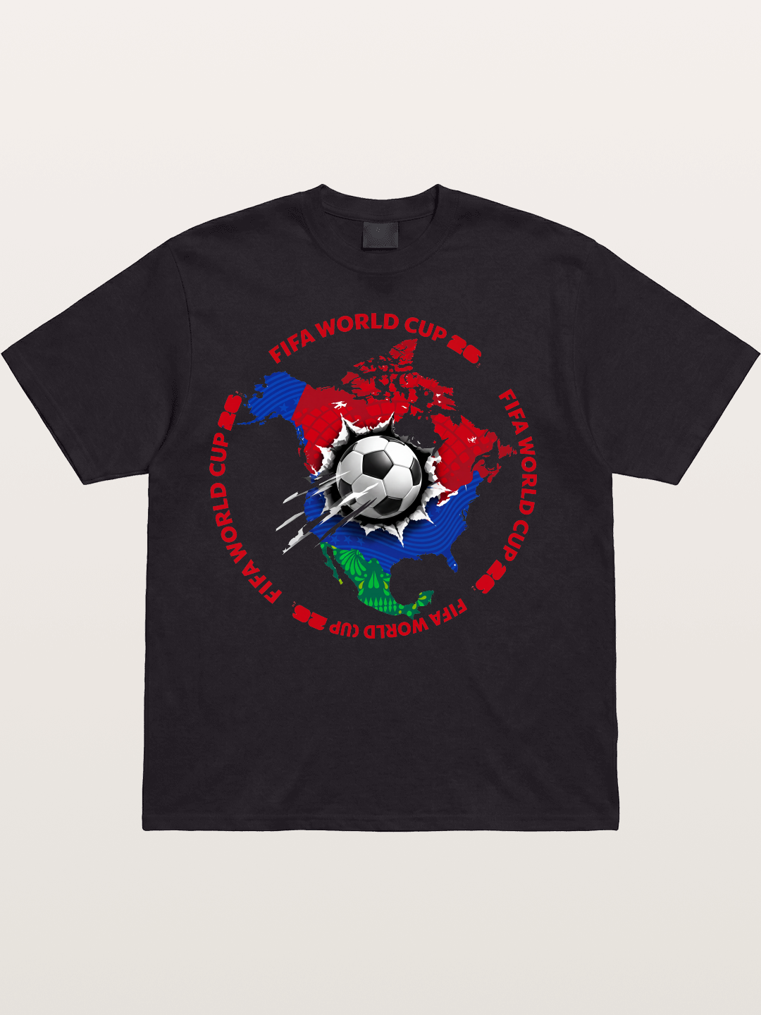 Soccer Ball Americas Burst Design Cotton T-shirt