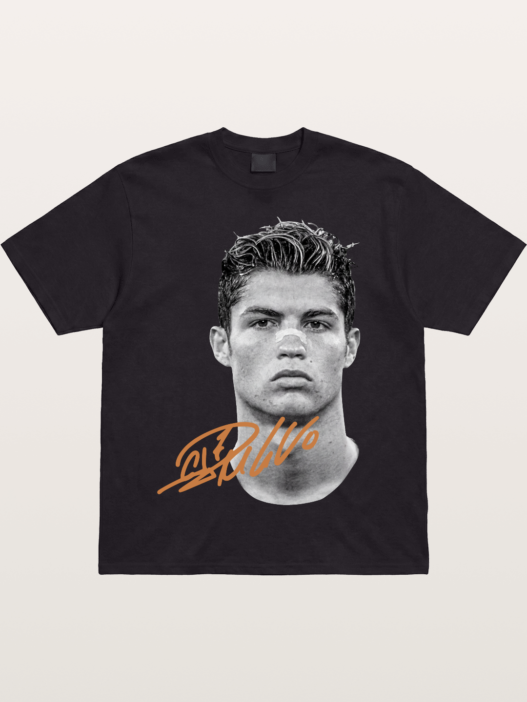 Cristiano Ronaldo Black White Portrait Cotton T-shirt