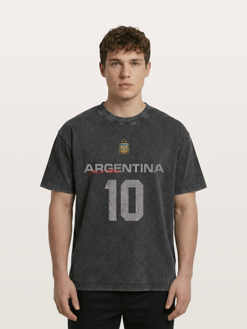 Argentina Messi 10 Retro Washed T-shirt