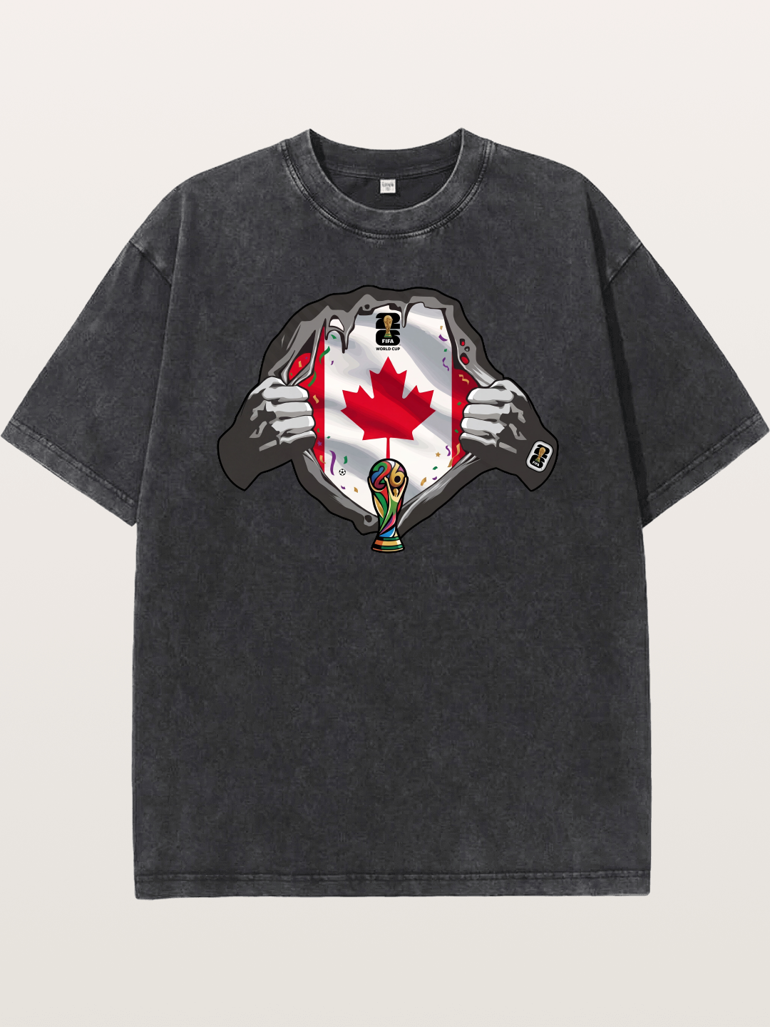 Canada Flag World Cup Poster Washed T-shirt