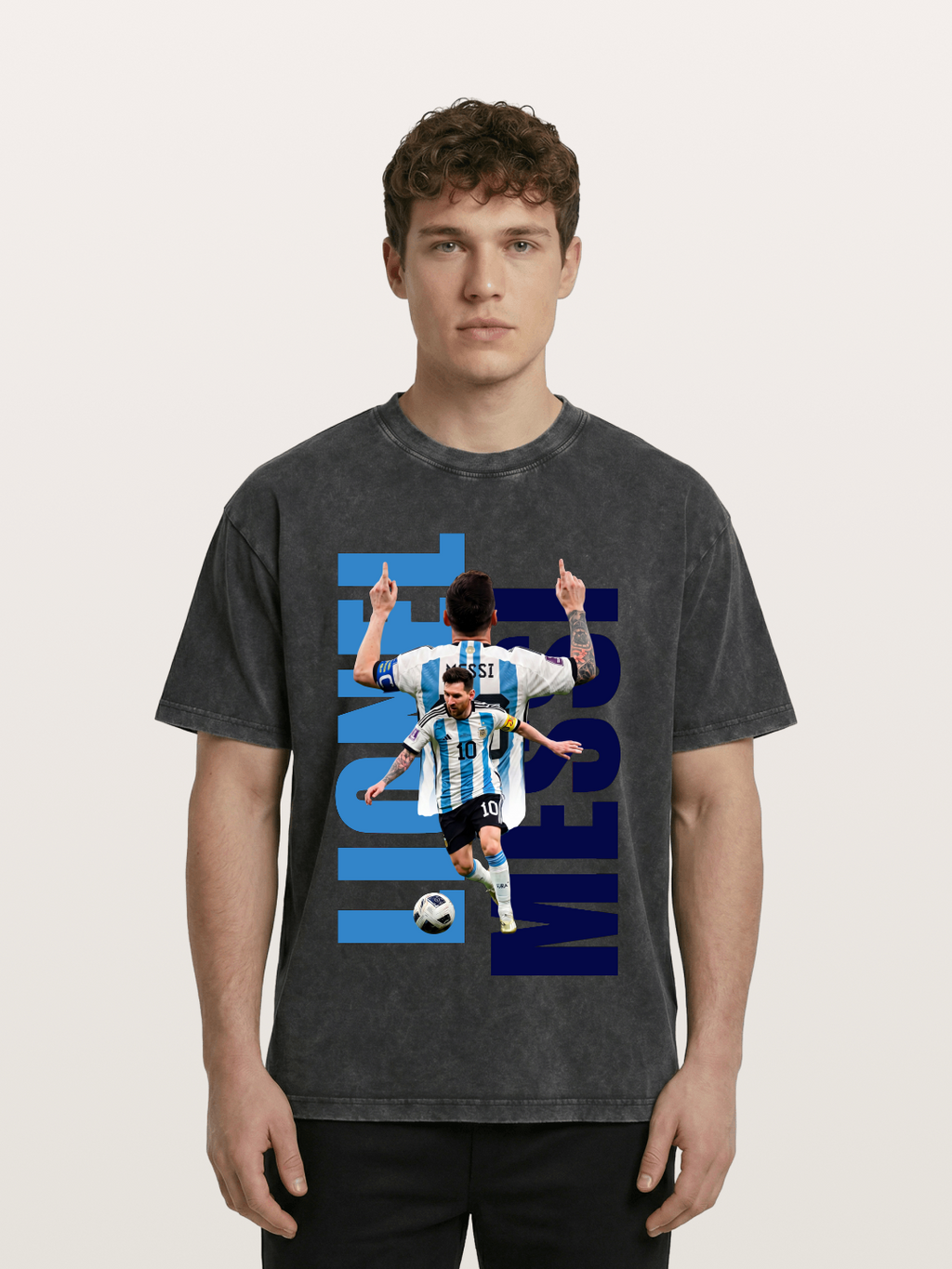 Lionel Messi Argentina 10 Washed T-shirt