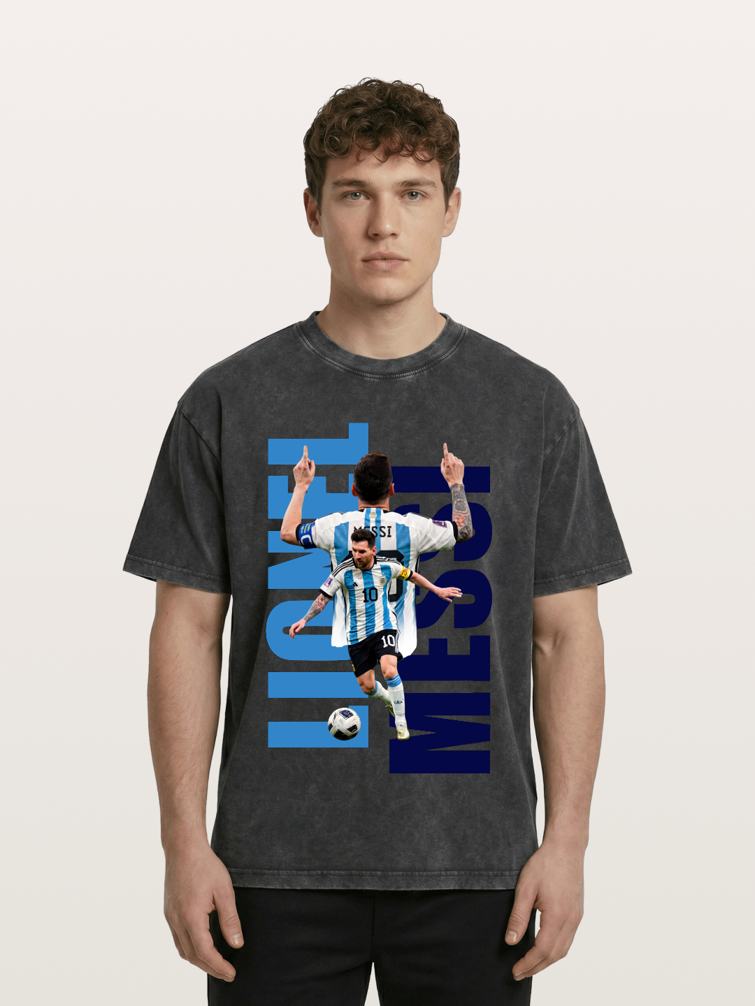 Lionel Messi Argentina 10 Washed T-shirt