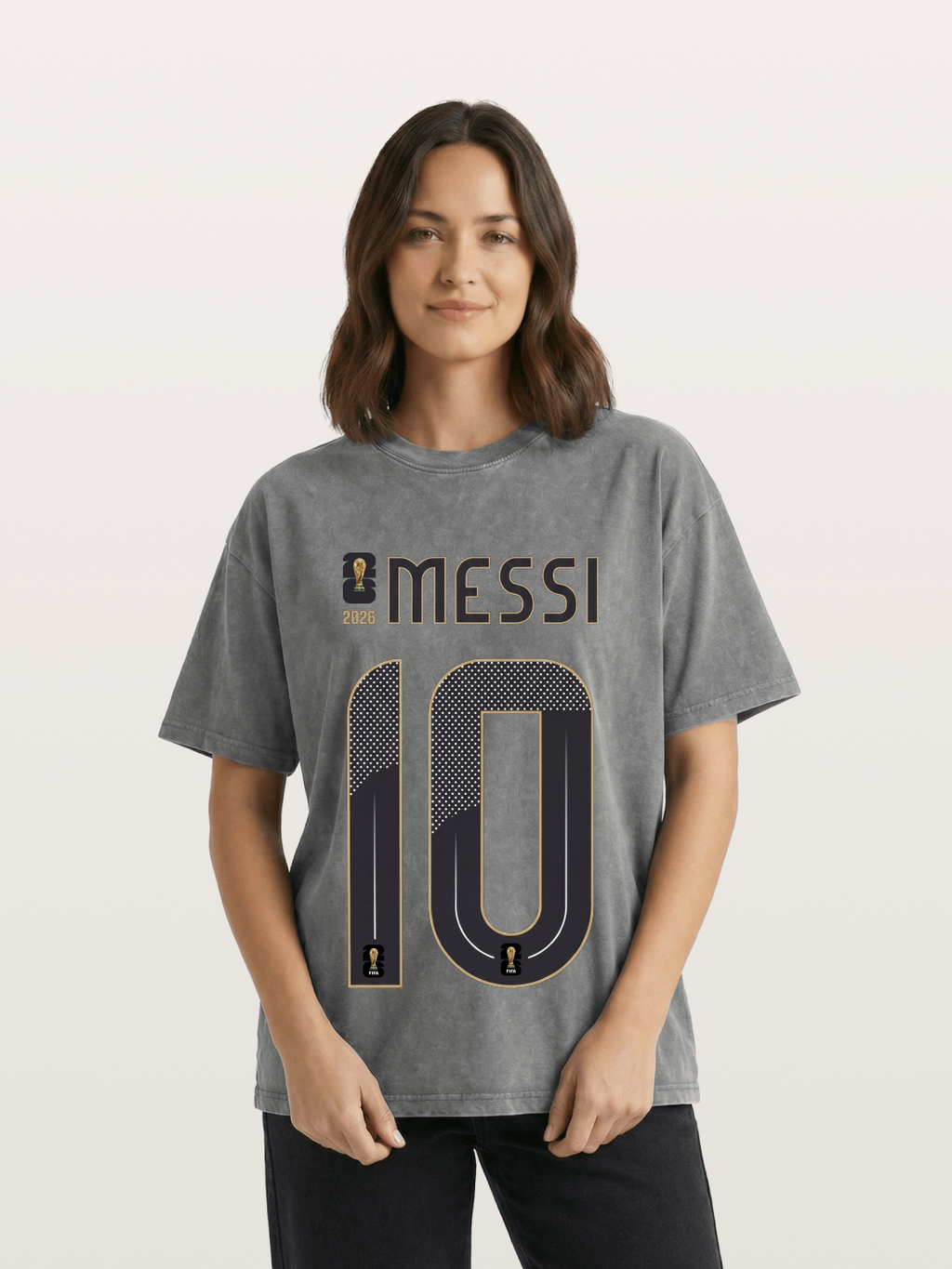 Argentina 10 Messi 2026 WC Washed T-shirt
