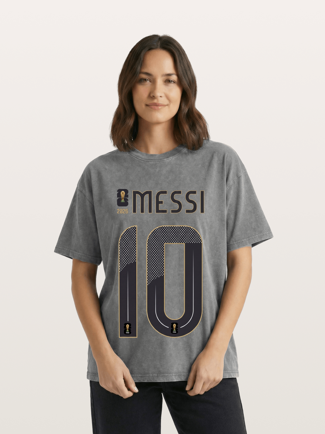 Argentina 10 Messi 2026 WC Washed T-shirt