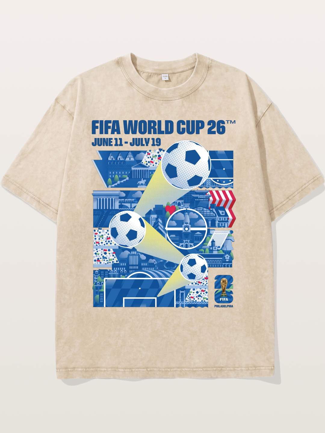 2026 WC Schedule & Landmarks Washed T-shirt