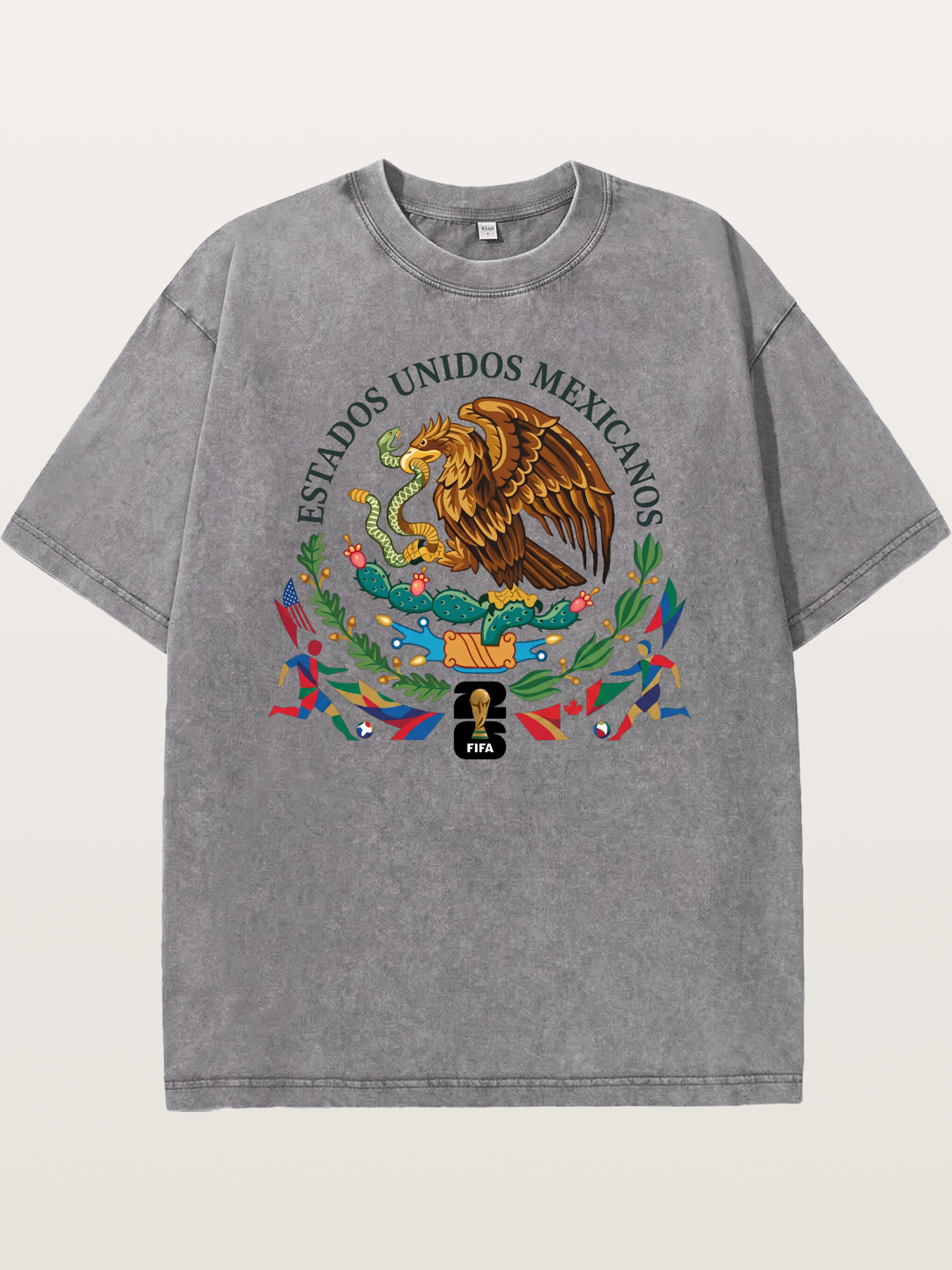 Mexican Eagle World Cup Art Washed T-shirt