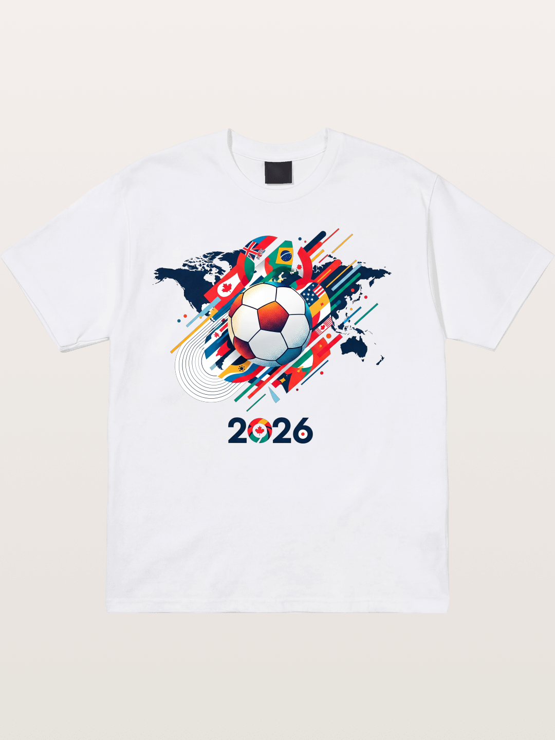World Cup 2026 Global Flags Print Cotton T-shirt