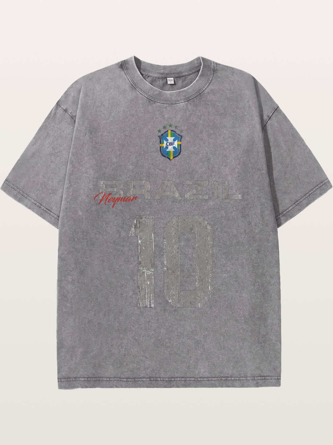 Brazil Neymar 10 Vintage Washed T-shirt