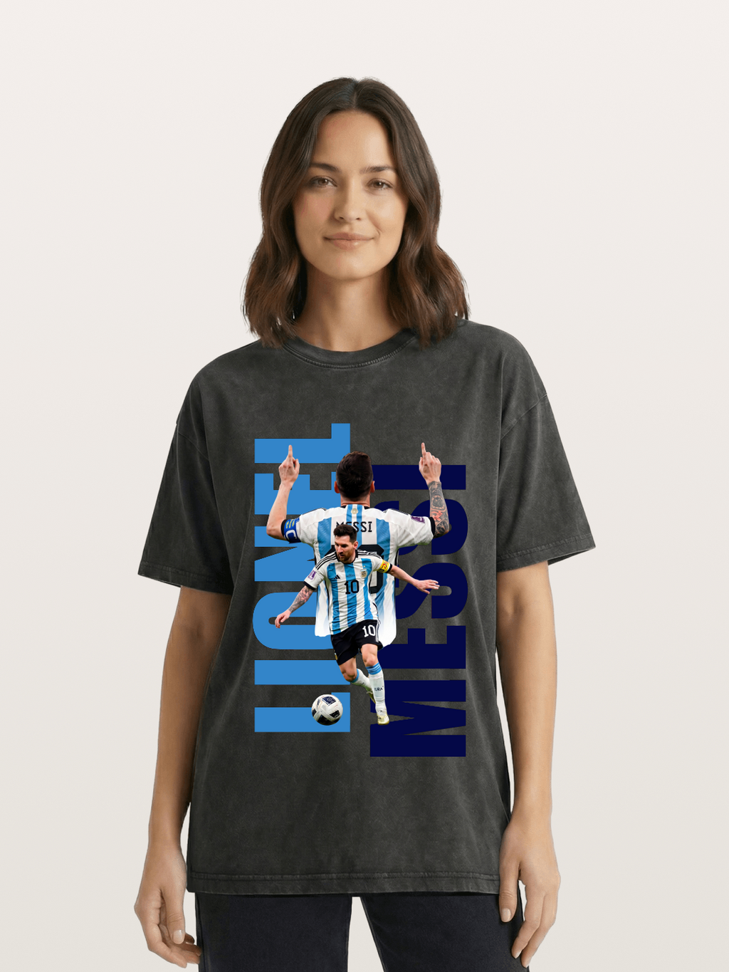 Lionel Messi Argentina 10 Washed T-shirt