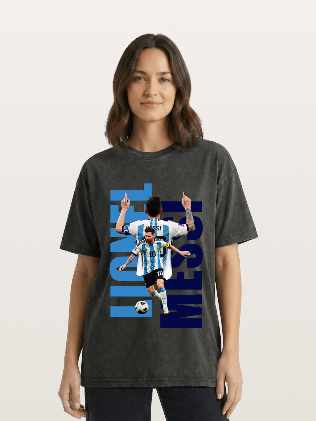 Lionel Messi Argentina 10 Washed T-shirt