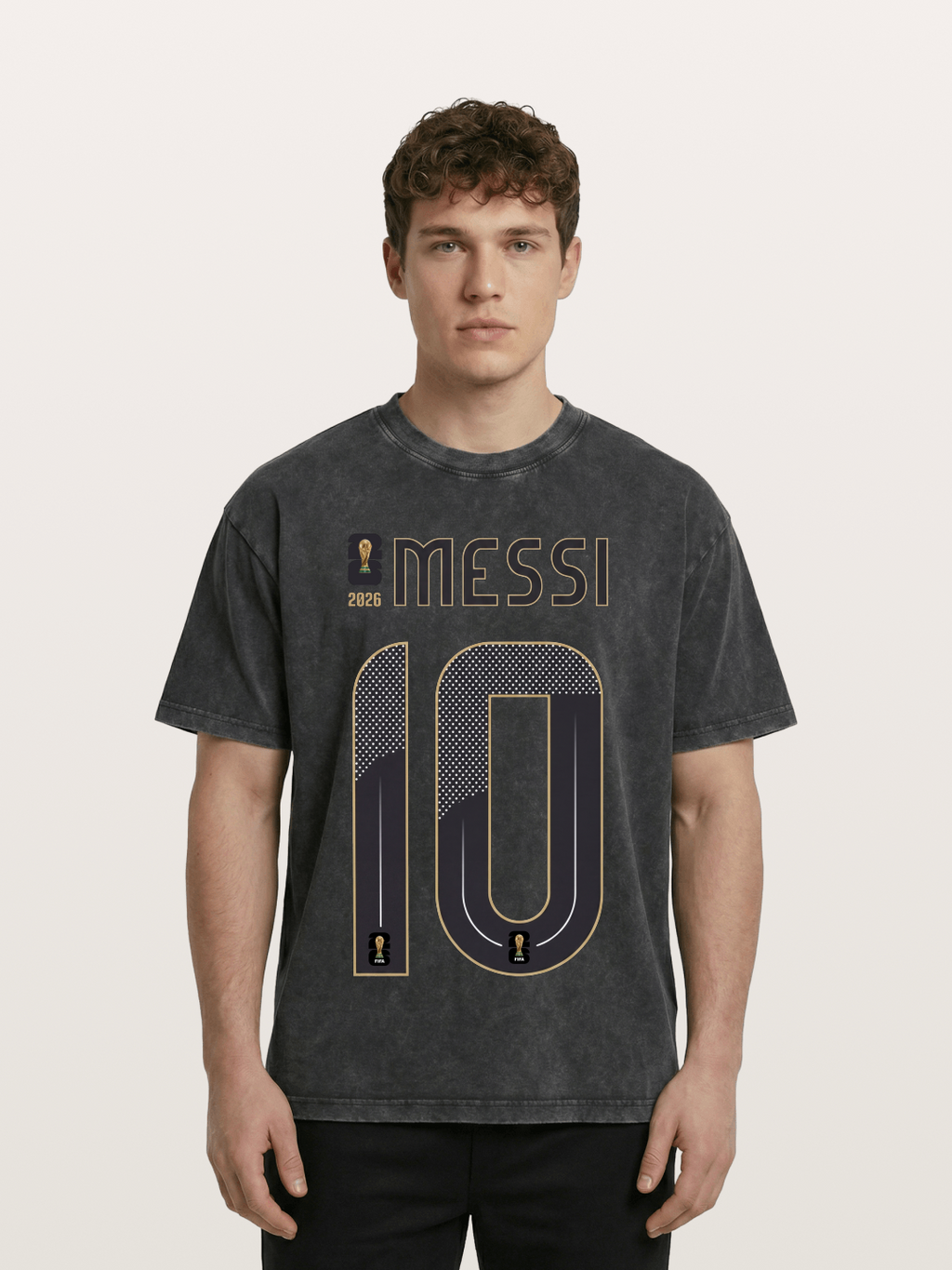 Argentina 10 Messi 2026 WC Washed T-shirt