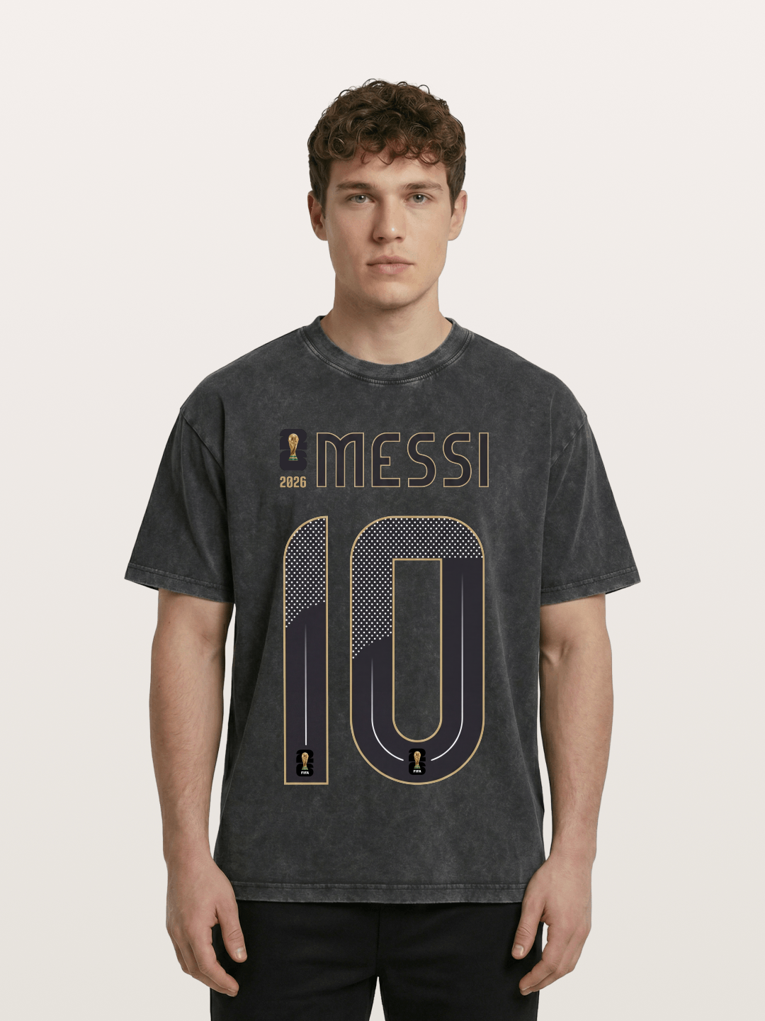 Argentina 10 Messi 2026 WC Washed T-shirt