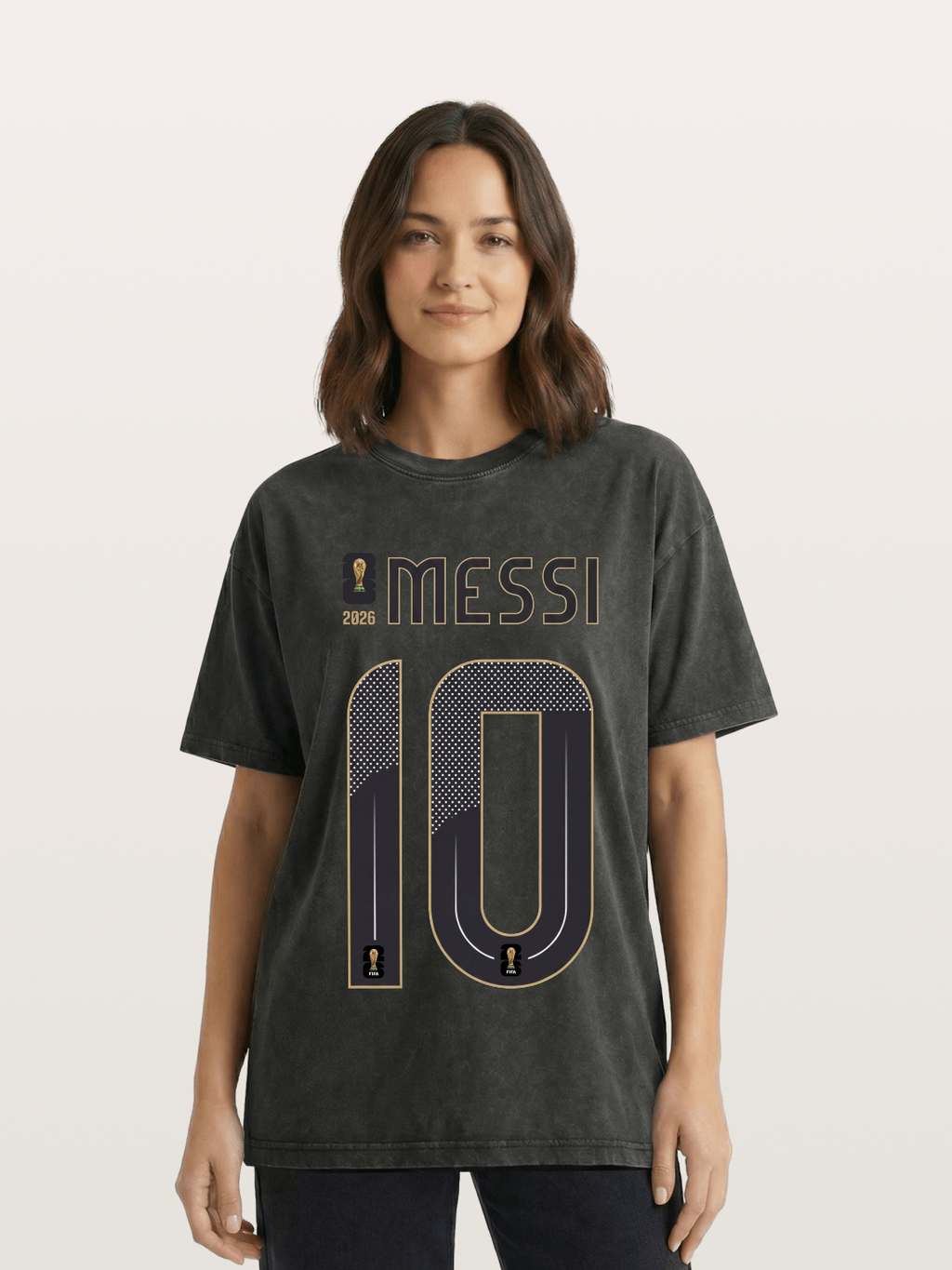 Argentina 10 Messi 2026 WC Washed T-shirt