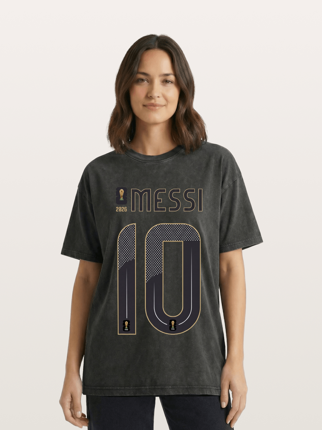 Argentina 10 Messi 2026 WC Washed T-shirt