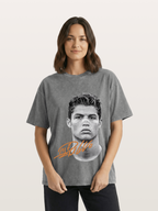 Cristiano Ronaldo Black White Portrait Washed T-shirt