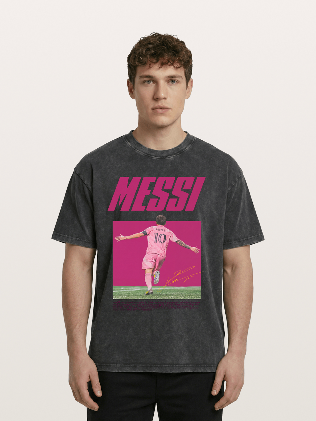 Messi Inter Miami Pink Kit Washed T-shirt