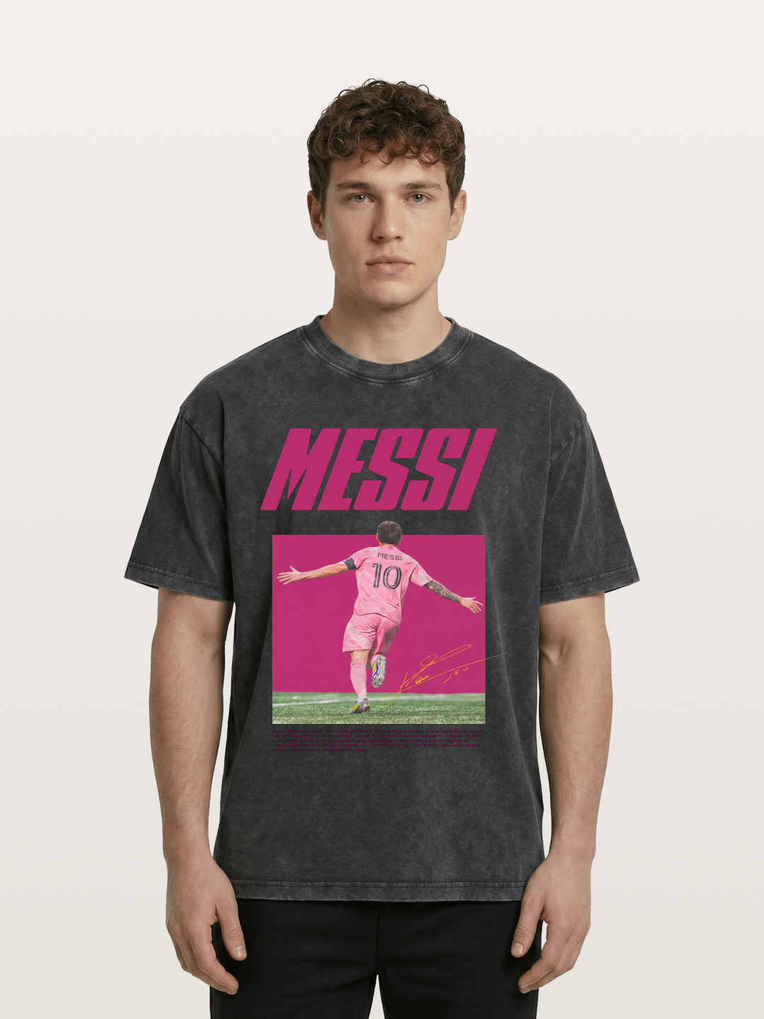 Messi Inter Miami Pink Kit Washed T-shirt
