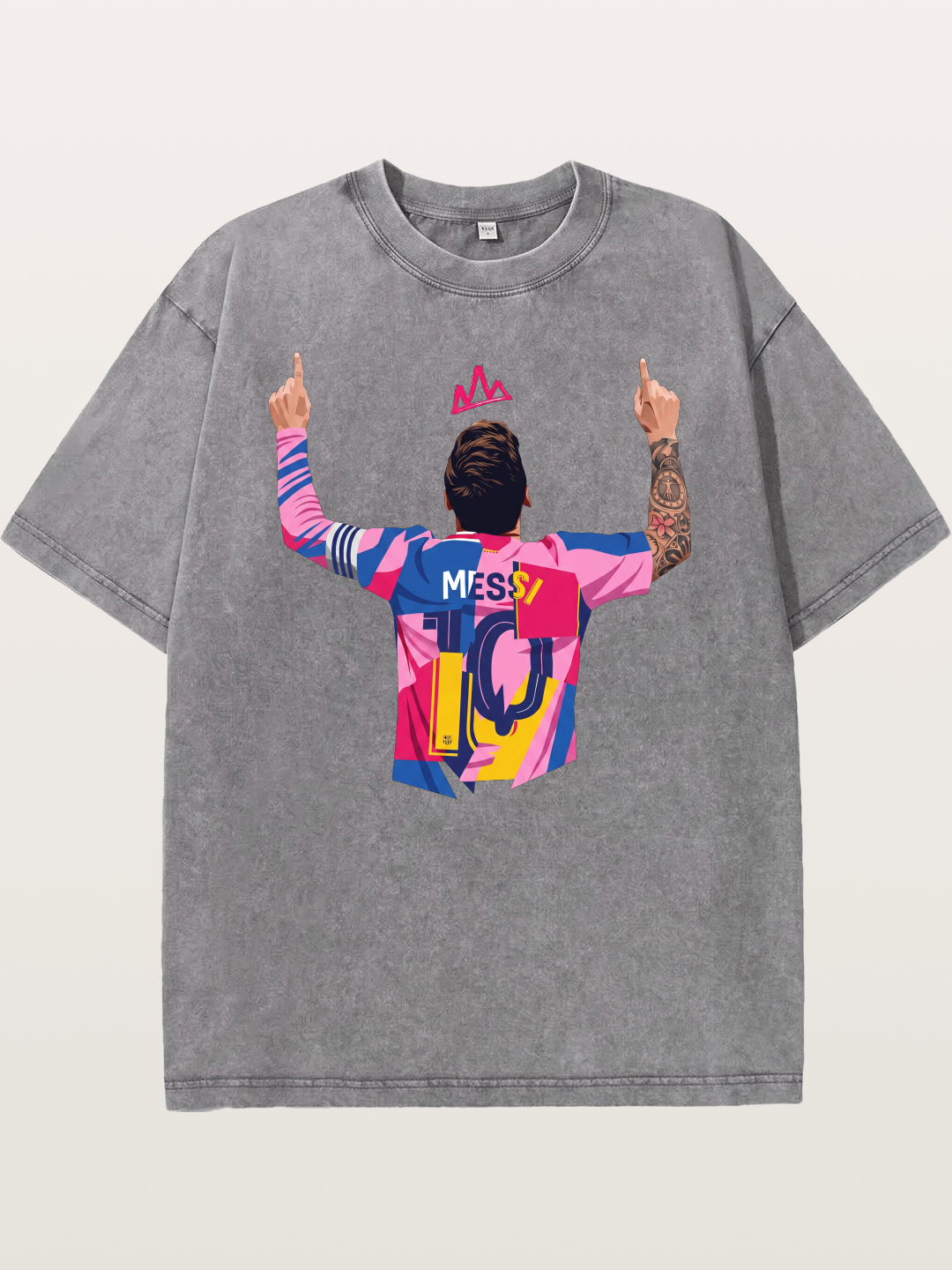 Messi No.10 Celebration Pose Washed T-shirt