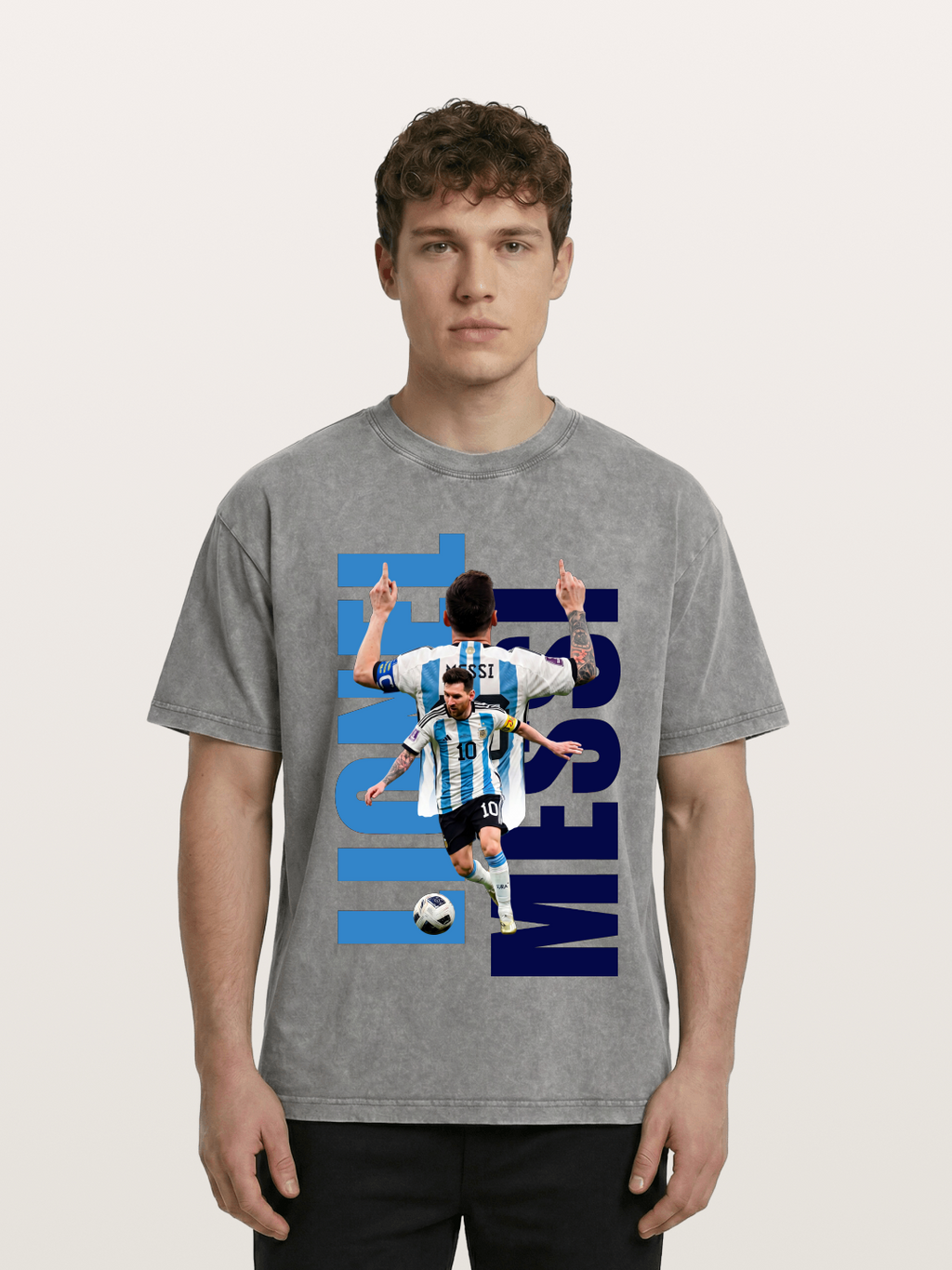 Lionel Messi Argentina 10 Washed T-shirt