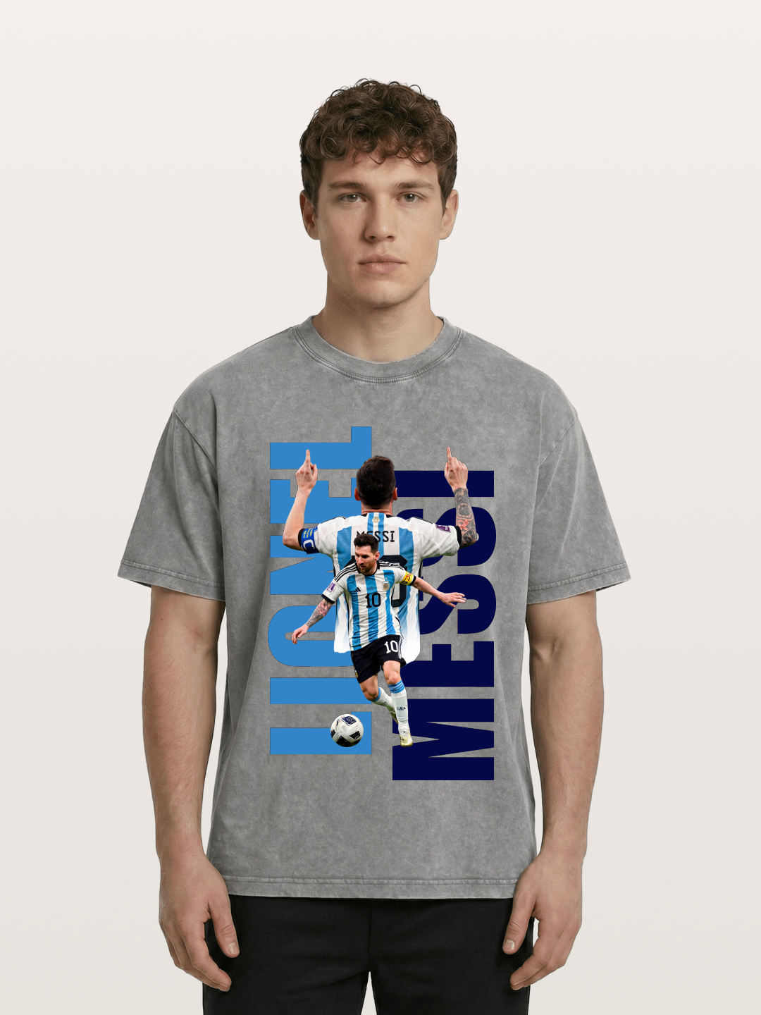 Lionel Messi Argentina 10 Washed T-shirt