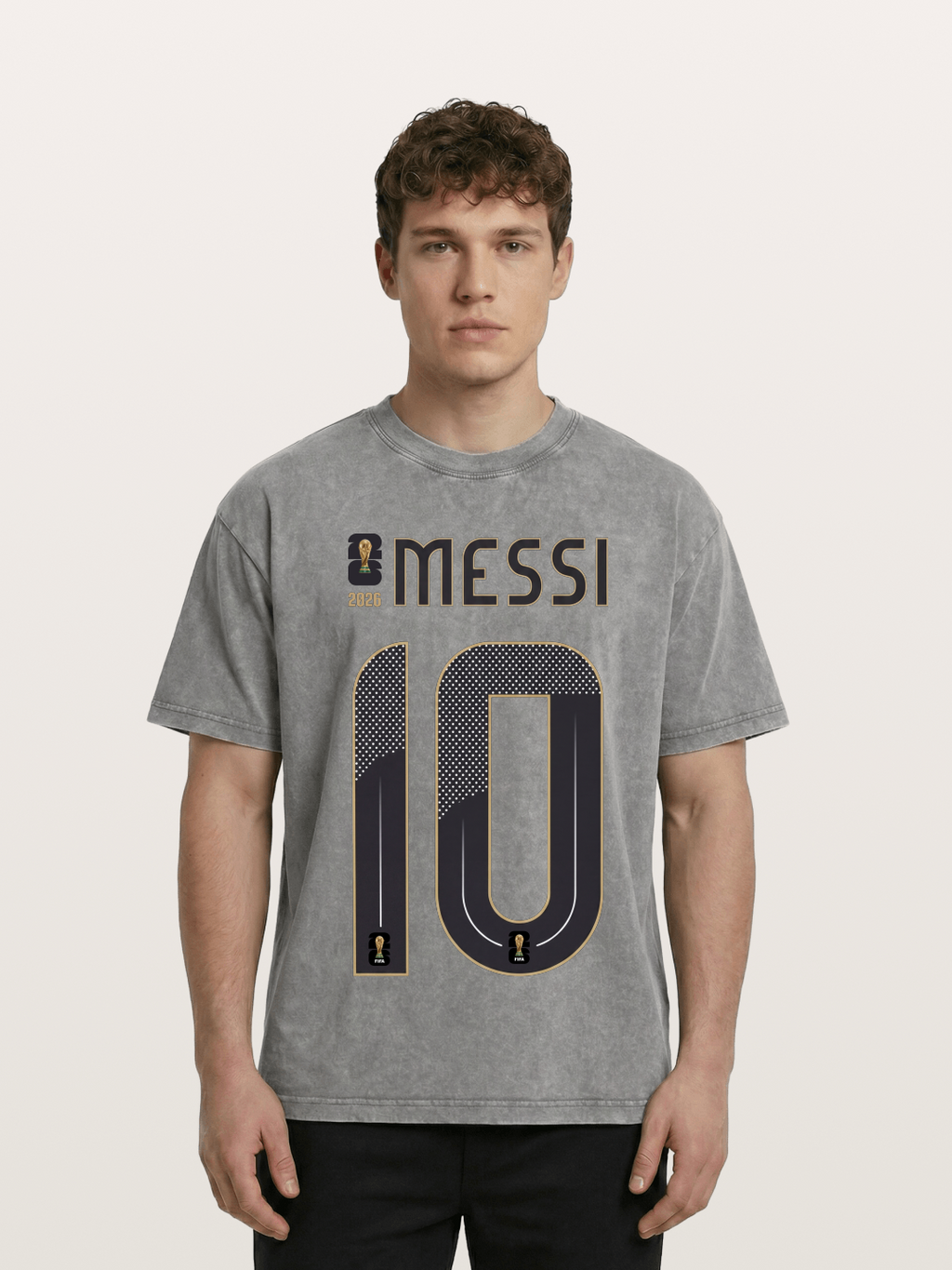 Argentina 10 Messi 2026 WC Washed T-shirt