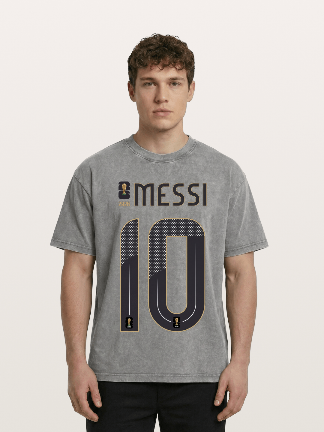 Argentina 10 Messi 2026 WC Washed T-shirt