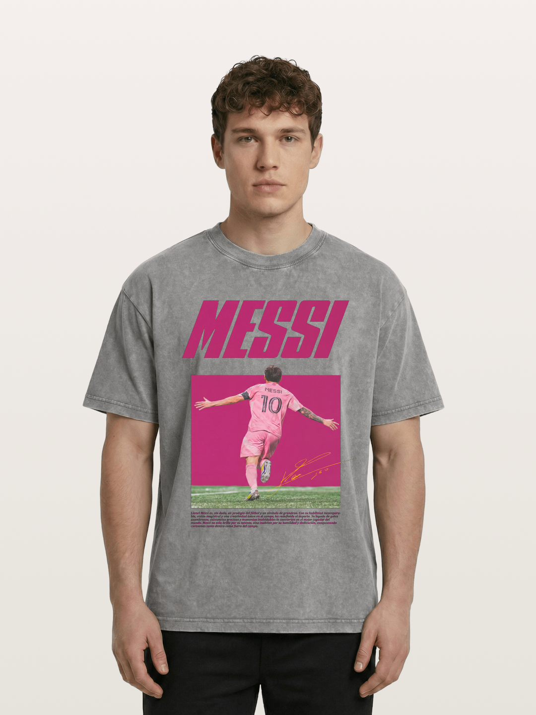 Messi Inter Miami Pink Kit Washed T-shirt
