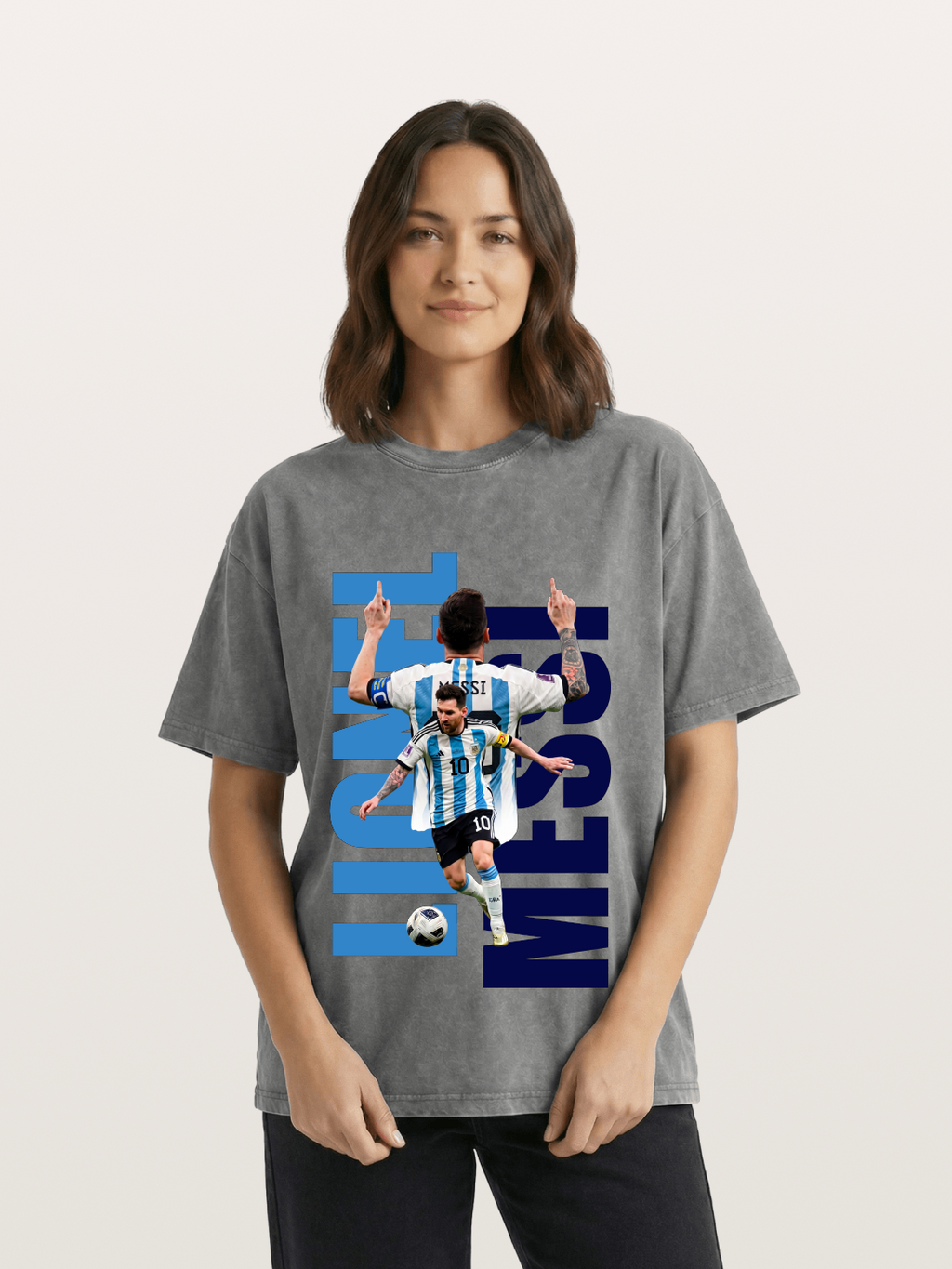 Lionel Messi Argentina 10 Washed T-shirt