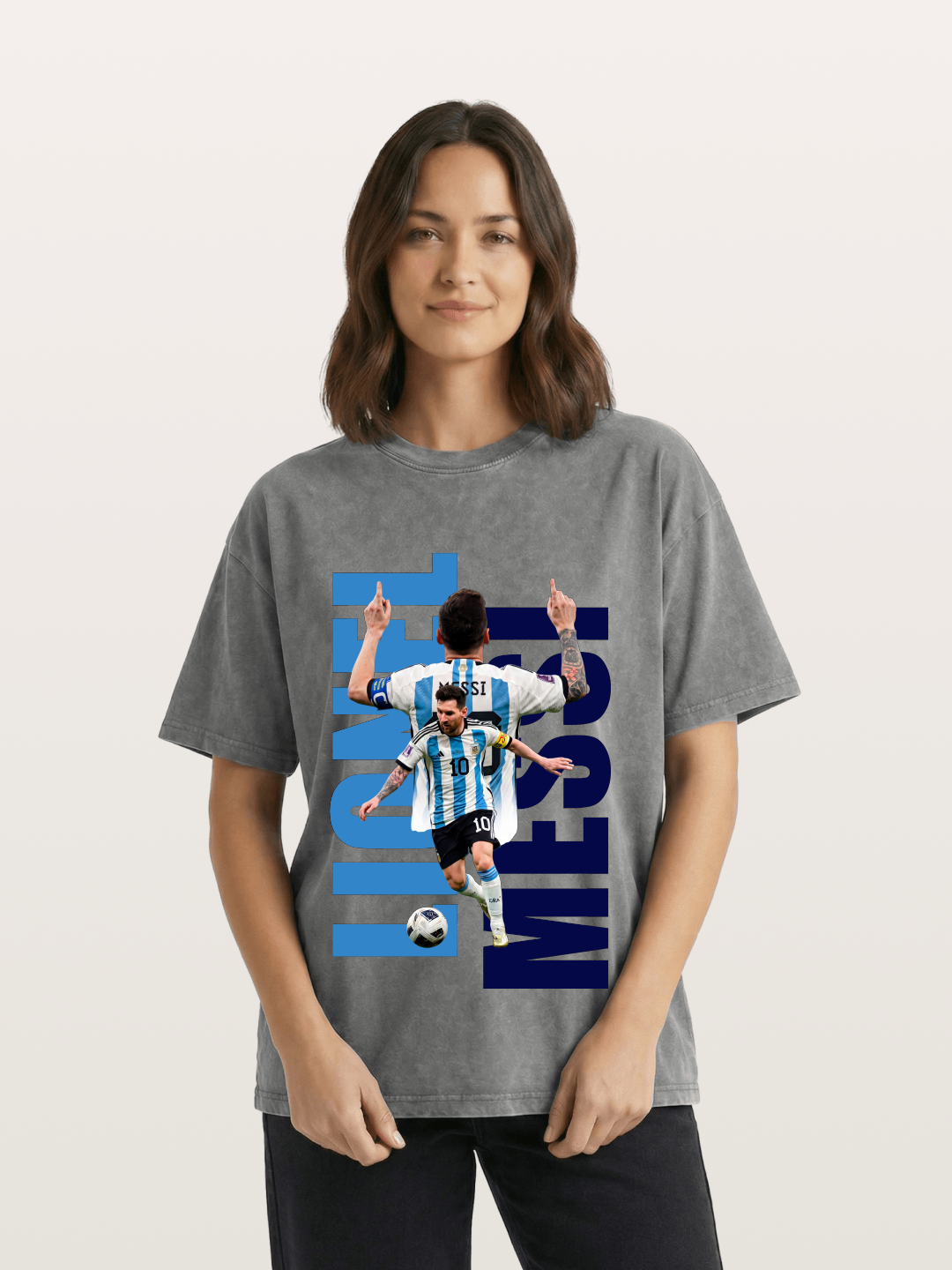 Lionel Messi Argentina 10 Washed T-shirt